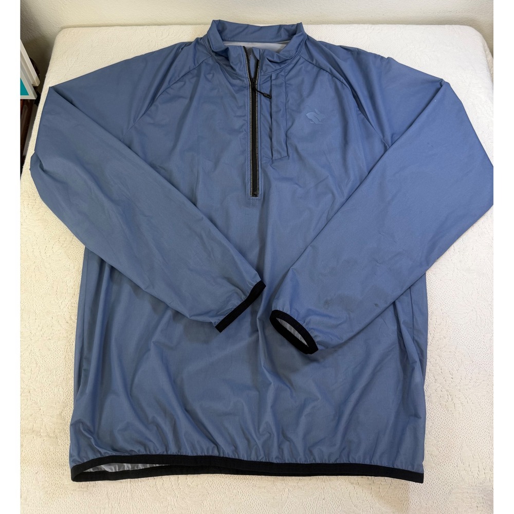 Rabbit Swish Jacket Mens XL Blue Quarter Zip Running Windbreaker RM209